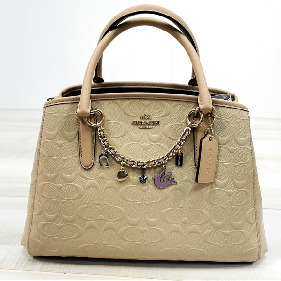 NWT Coach Platinum Sm Margot Carryall Debossed - Picture 3 of 10